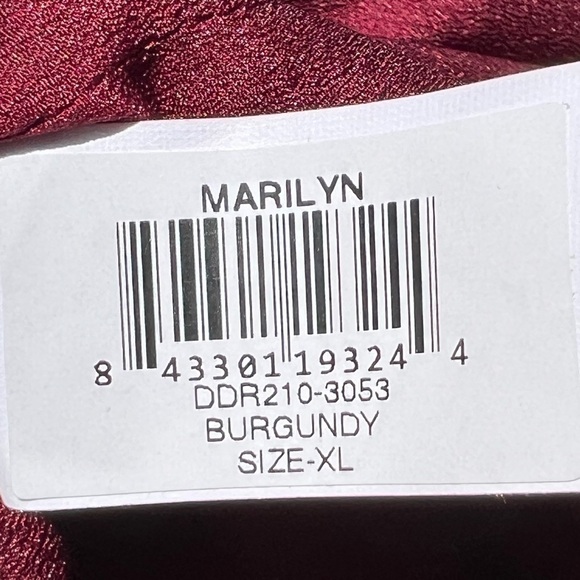 🌻NEW Dress the Population "Marilyn" Burgundy Sleeveless Stretch Midi Dress XL - Picture 11 of 11